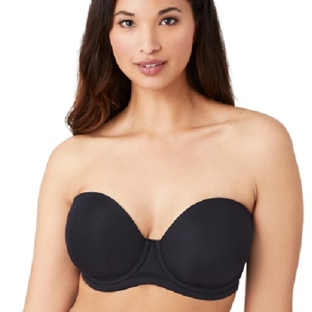 Wacoal Red Carpet Strapless Underwire Bra Black 40F (3D)